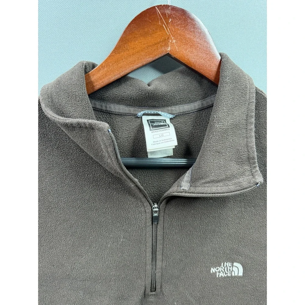 The‎ North Face Fleece Pullover Mens Brown TKA 100 Quarter Zip Large